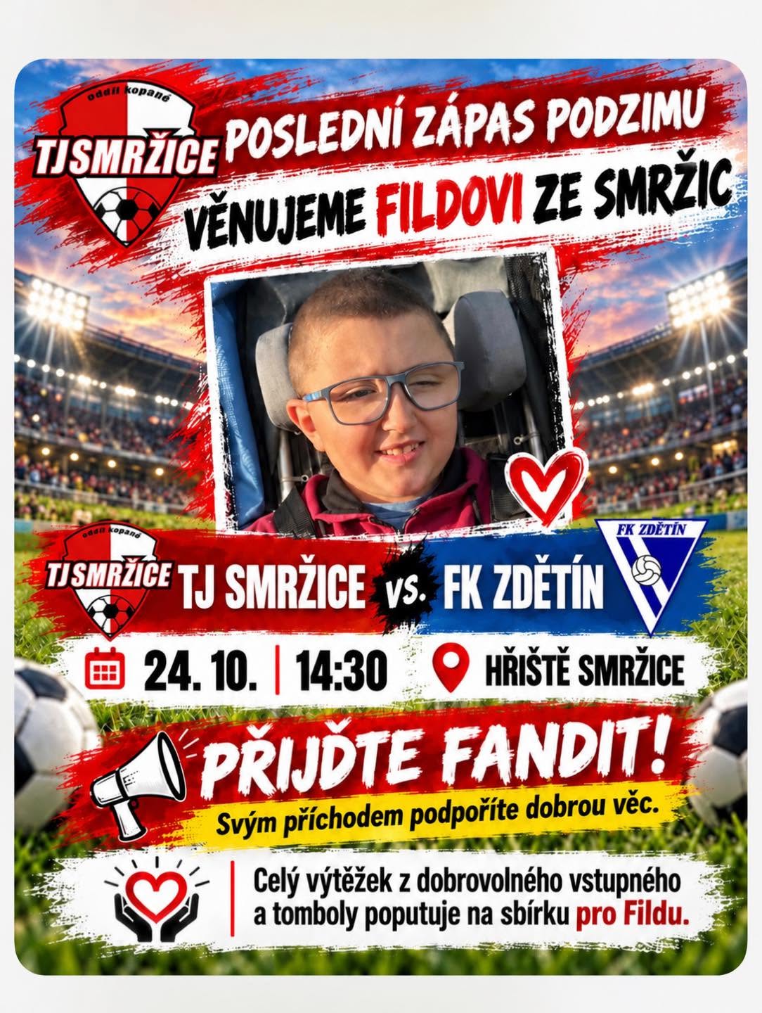 Jedeme s Fildou dál, i když nemůže šlapat sám.